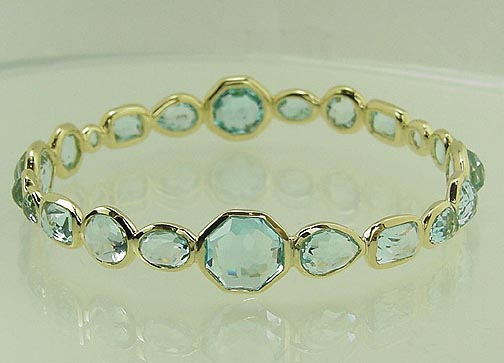 4290 IPPOLITA 18K BLUE TOPAZ GELATO BANGLE BRACELET  