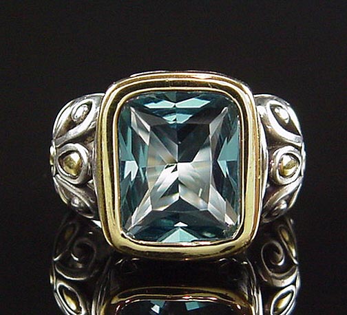 GORGEOUS ESTATE JOHN HARDY 18K 925 LARGE 8.5 CT BLUE TOPAZ FLOWER 