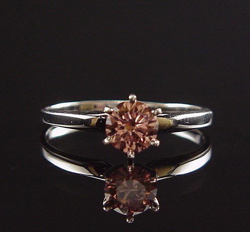 DRAMATIC AND ROMANTIC ESTATE 14K .55 PINK DIAMOND ENGAGEMENT RING W 