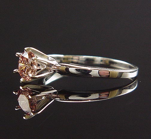 DRAMATIC AND ROMANTIC ESTATE 14K .55 PINK DIAMOND ENGAGEMENT RING W 