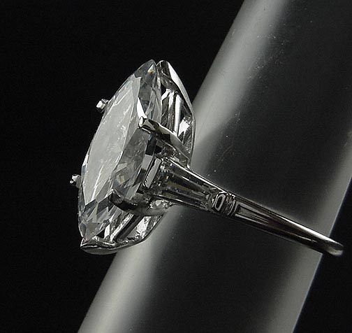 ANTIQUE PLATINUM TIFFANY & CO BAGUETTE AND MARQUISE 4.70 ENGAGEMENT 