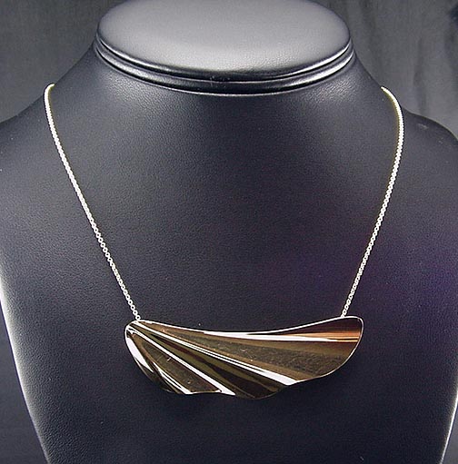 RARE VINTAGE ESTATE PERETTI TIFFANY & CO 18K LARGE FEATHER NECKLACE W 