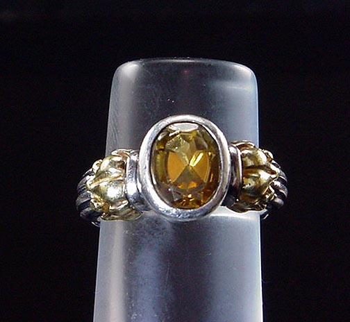 SOPHISTICATED LAGOS CAVIAR ARCADIAN 18K 925 WHISKEY TOPAZ RING  