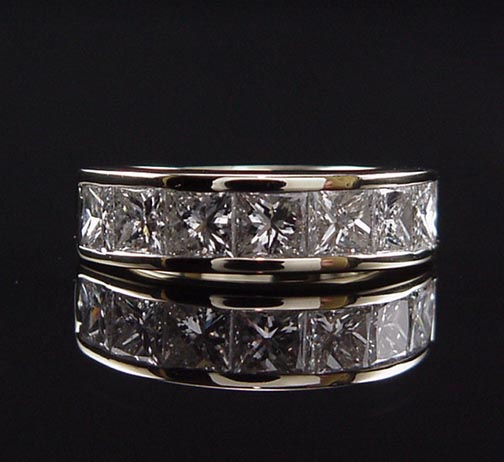 SEXY ESTATE 2.3CT PRINCESS CUT DIAMOND ANNIVERSARY BAND RING VS1 G H 