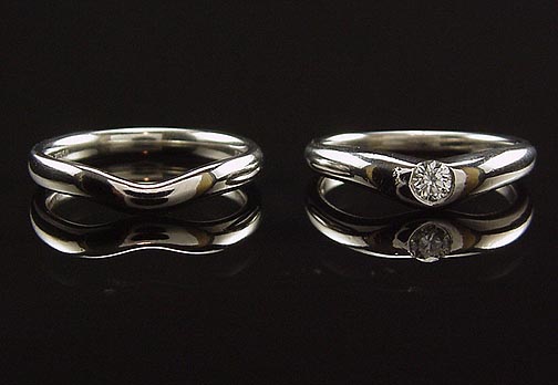 4650 TIFFANY & CO PLATINUM DIAMOND ELSA PERETTI WEDDING SET 2PC W 