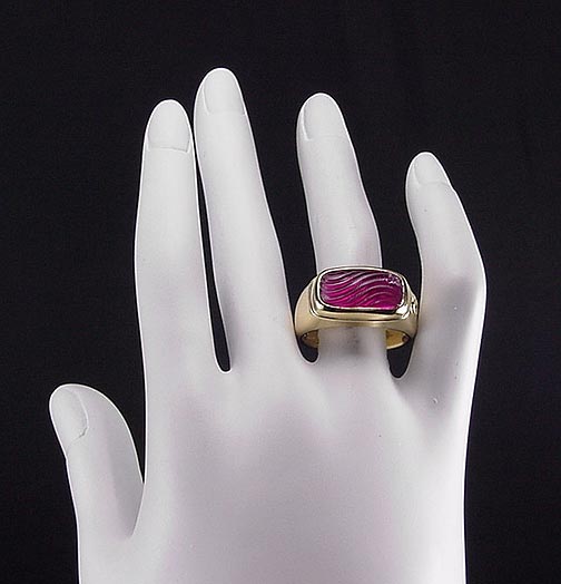 SENSATIONAL RARE 18K DAVID YURMAN CARVED TOURMALINE RING 18.8 GRAMS 